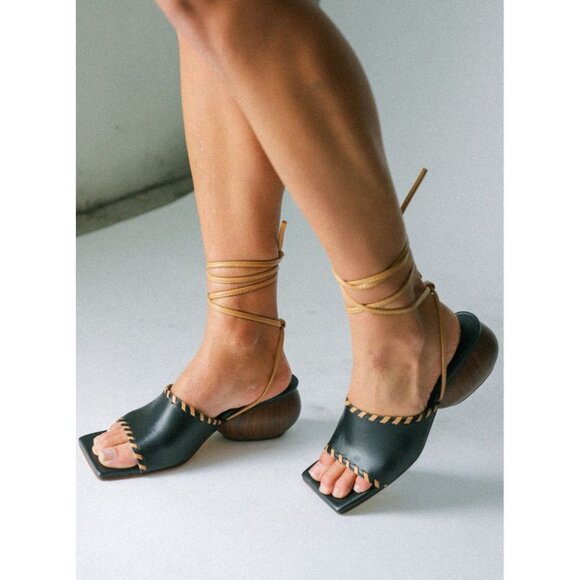 ALOHAS Shoes - ✨ ALOHAS Black Kitty Leather Lace-Up Sandals - Size 38 (US 7) Sold Out!